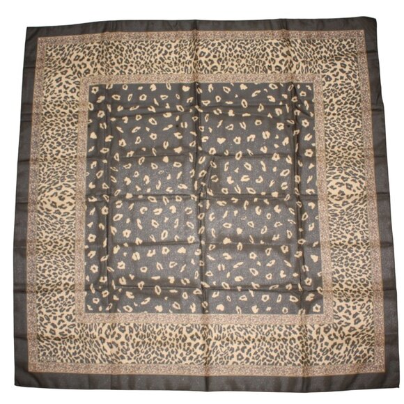 Akel Multicolor Animal Print Jacquard Style Polyester Square Scarf Neckerch - Picture 2 of 7